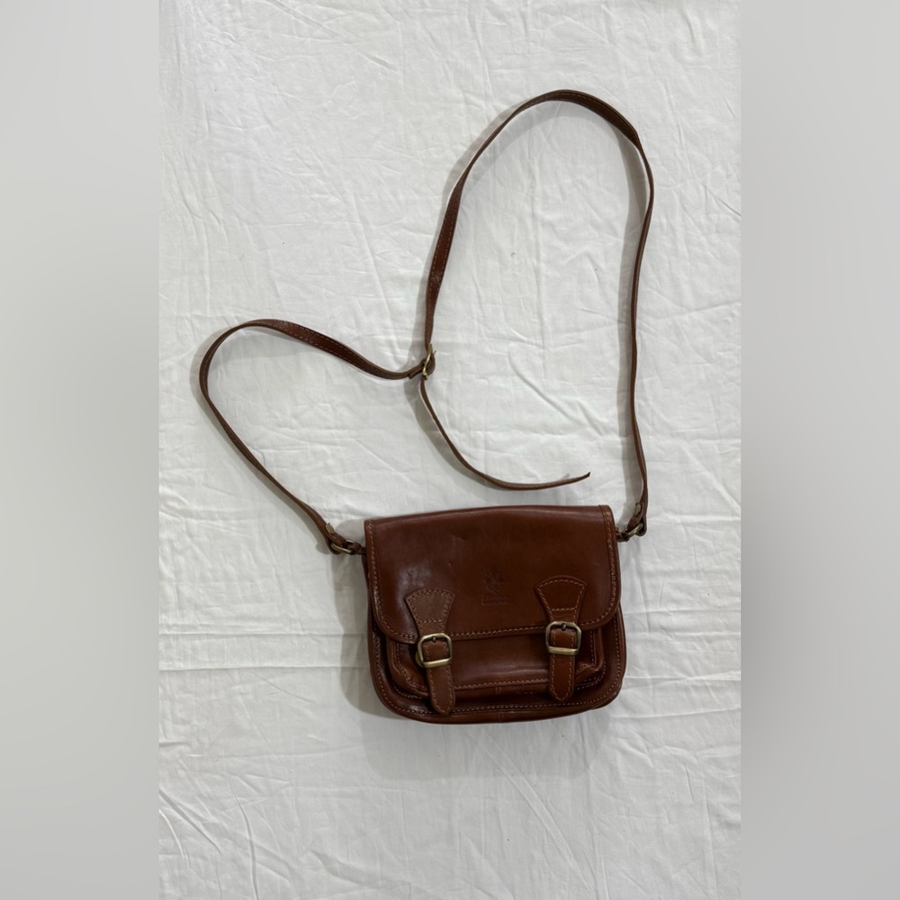 Florence Chic Brown Leather Crossbody Bag